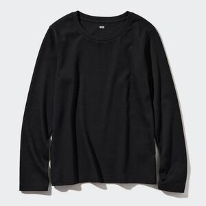LIKE NEW Uniqlo Black Smooth Stretch Cotton T-Shirt Long Sleeve Size Large
